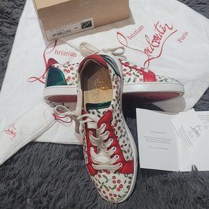 Christian Louboutin  White and red Cherry Sneakers,  size 39